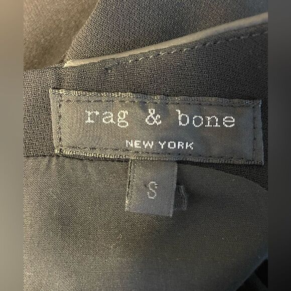 Rag & Bone Sleeveless Black Top Vegan Leather Trim S - Picture 8 of 9